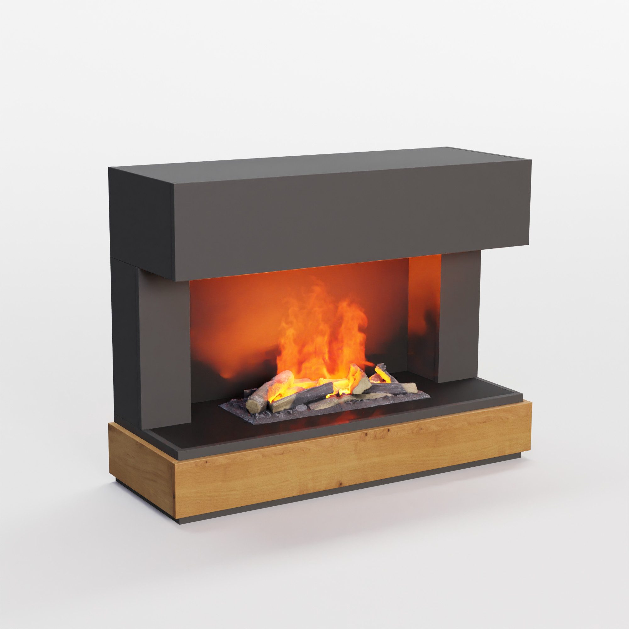 GLOW FIRE Elektrokamin Fontane Wasserdampf Kamin, Elektrischer Kamin, Wasserdampfkamin mit 3D Feuer und Knisterfunktion