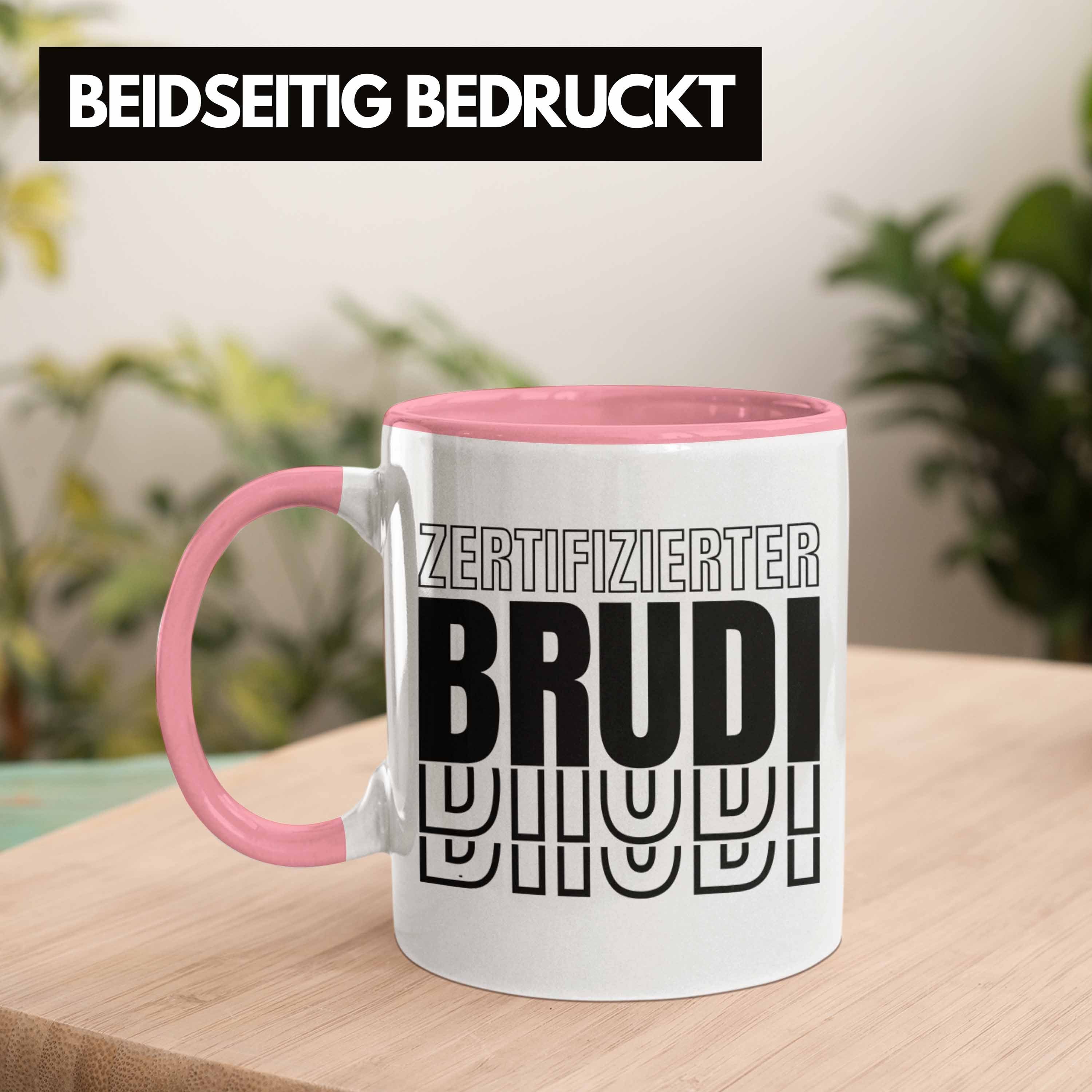 Trendation Bruder Tasse Zertifizierter Tasse Geschenkidee Freund Brudi Spruch Trendation Rosa Beste - Geschenk Bro