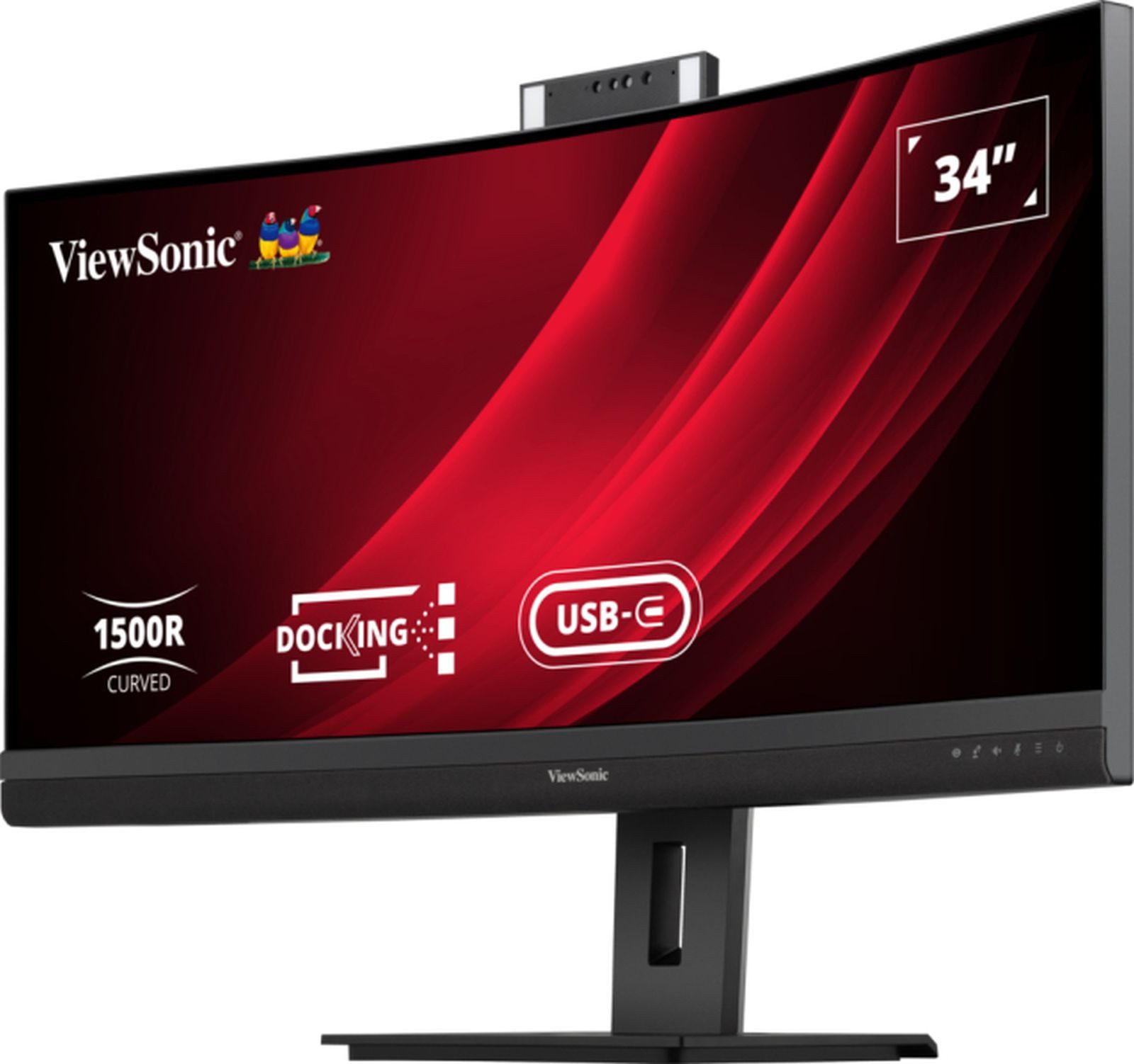 Viewsonic VG3457CV - LED - gebogen - 86.4 cm (34) TFT-Monitor (3440 x 1440 px, UltraWide Quad HD, 5 ms Reaktionszeit, 100 Hz, VA, Eingebautes Mikrofon, Curved, Kamera, Lautsprecher, Höhenverstellbar)