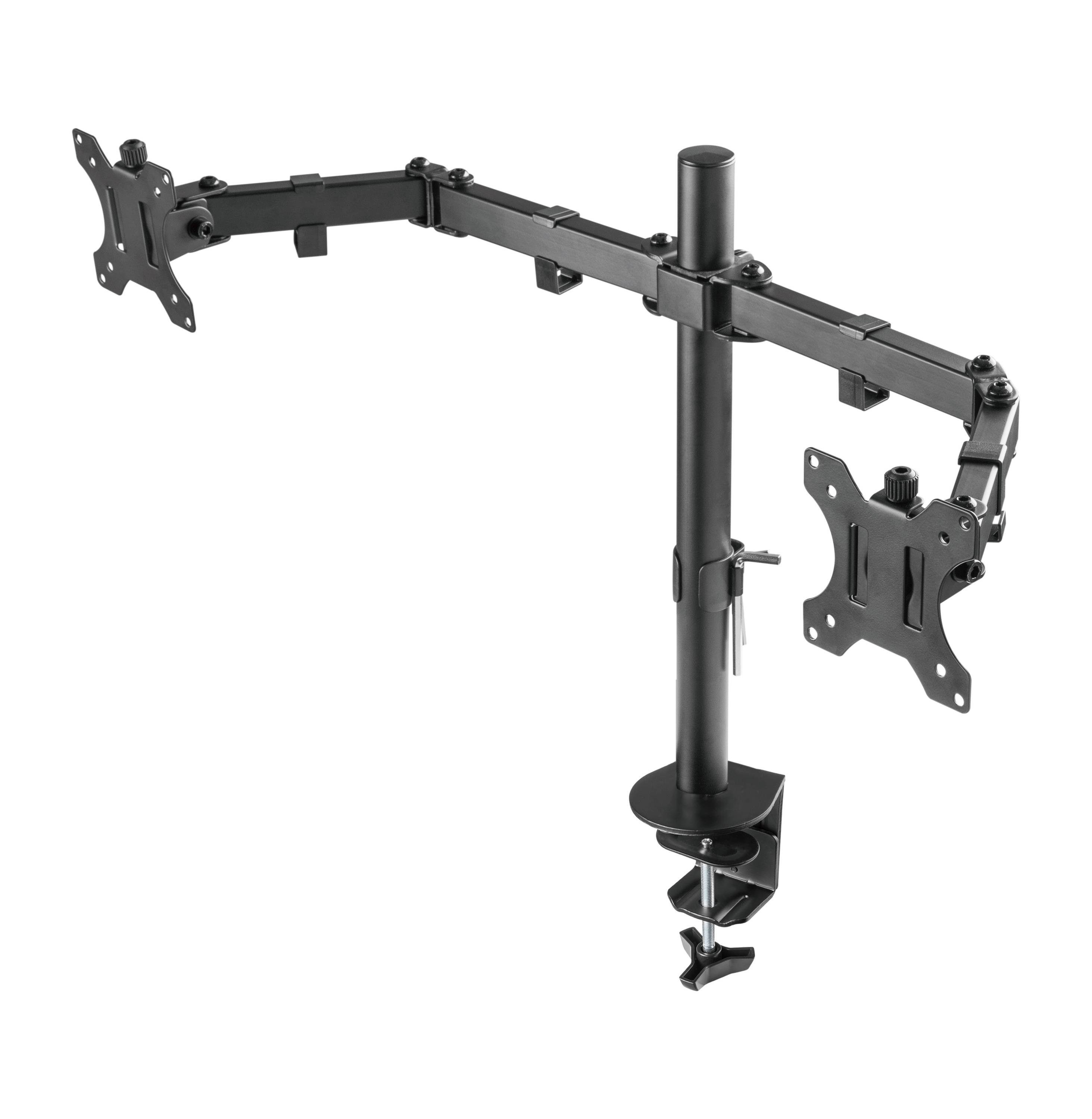 RICOO Monitor-Halterung Höhenverstellbare Monitor Tischhalterung neigbar schwenkbar TS6711, (bis 27 Zoll, VESA 75x75 und 100x100, 1-tlg., 2 x 8 kg Belastbarkeit, von 33-68 cm (13"-27) Bildschirm-Diagonale, Tischhalterung 2 Monitore schwenk- und neigbar, höhenverstellbar)