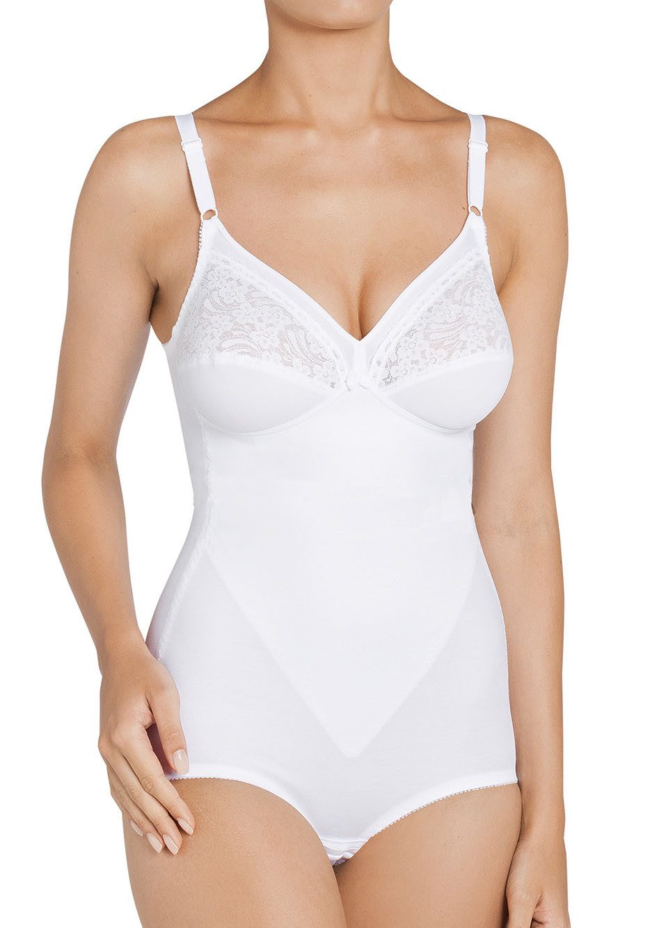Triumph Miederbody Formfit BS X florale Spitze, runder Rückenausschnitt, tiefer V-Ausschnitt