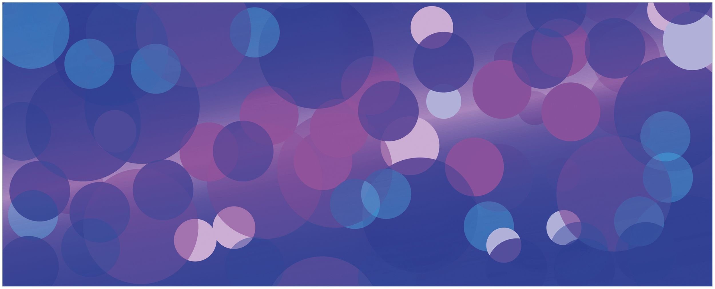 Wallario Glasbild, Blaue Kreise mit pink - harmonisches Muster, in verschiedenen Ausführungen