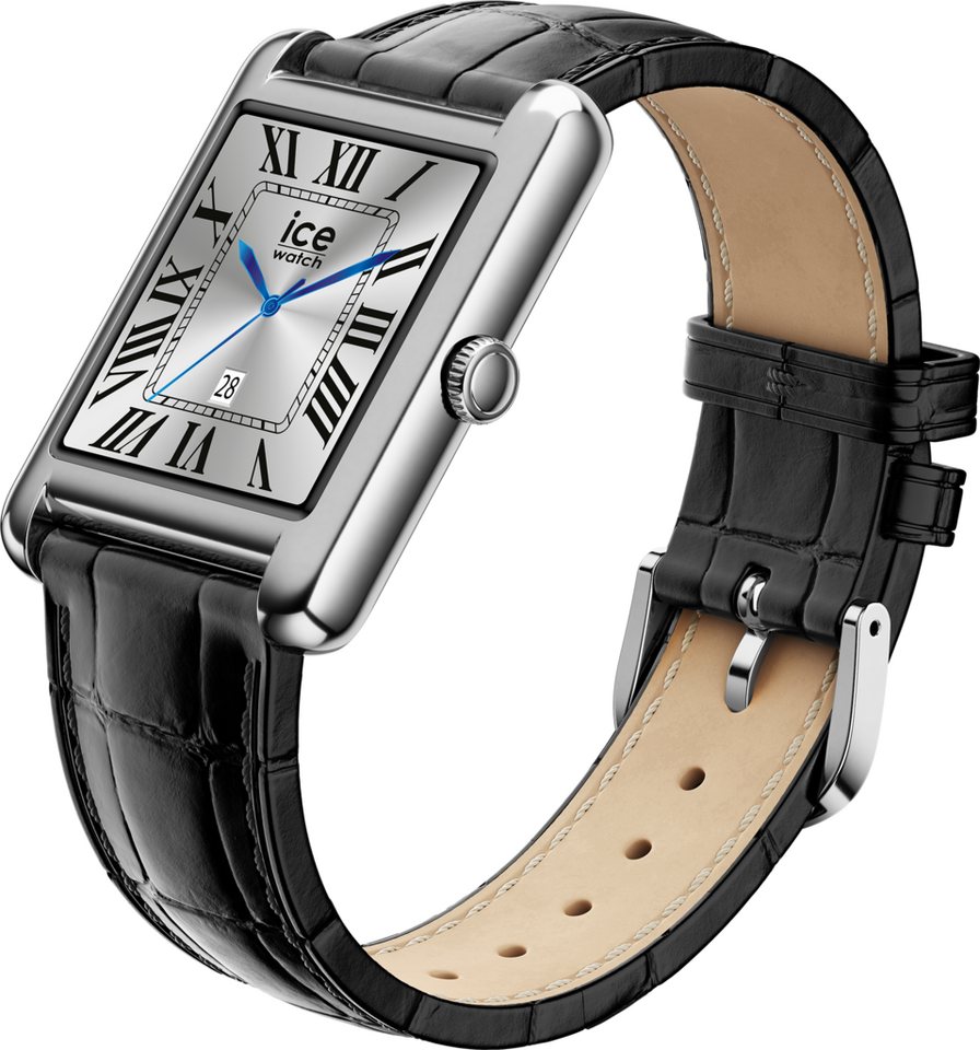 ice-watch Smartwatch, Armbanduhr, Damenuhr, Lederarmband, Bluetooth, digital schwarz