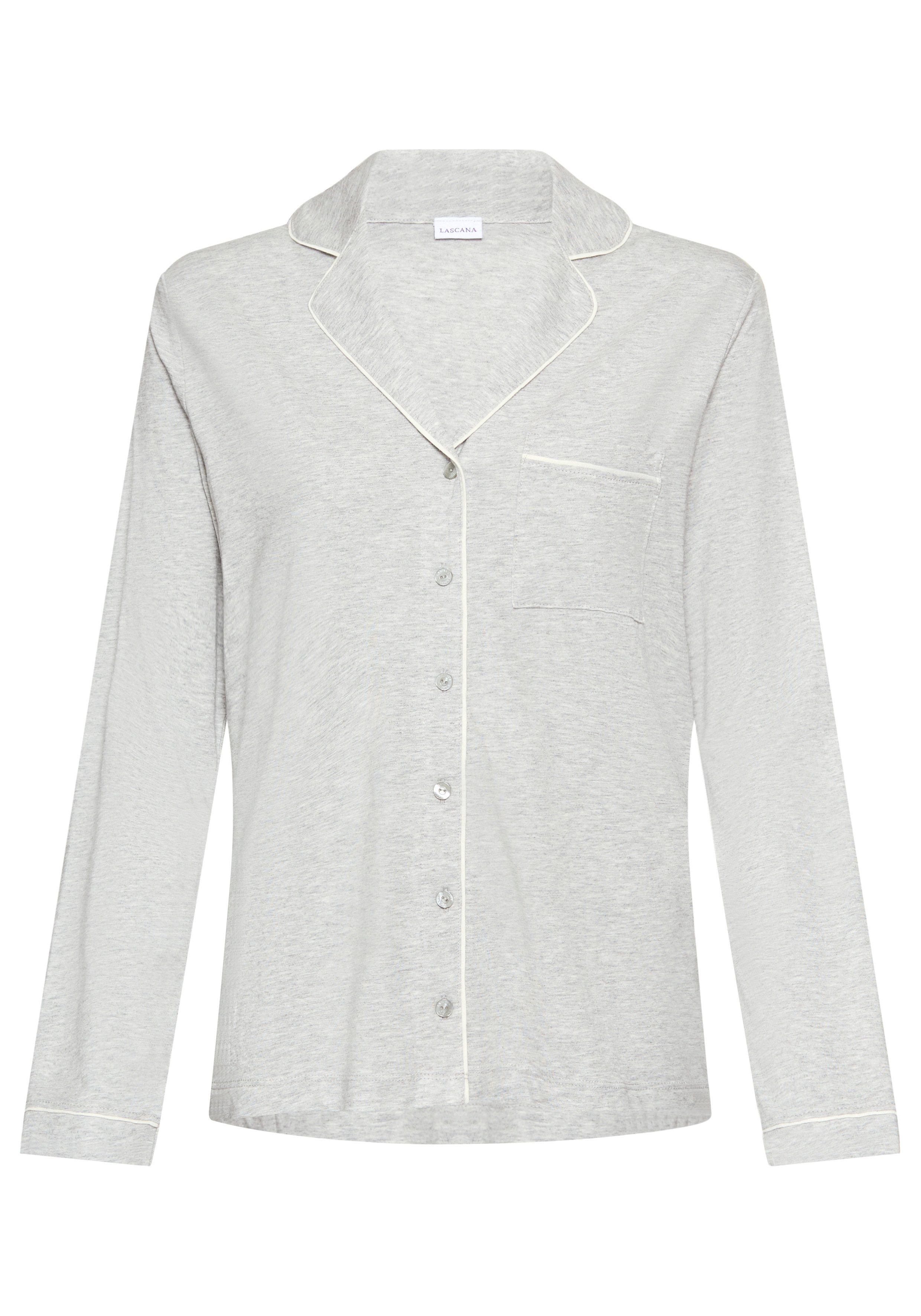 LASCANA Pyjamaoberteil (1-tlg) mit Kontrastpaspeln – Bild 2 von 5