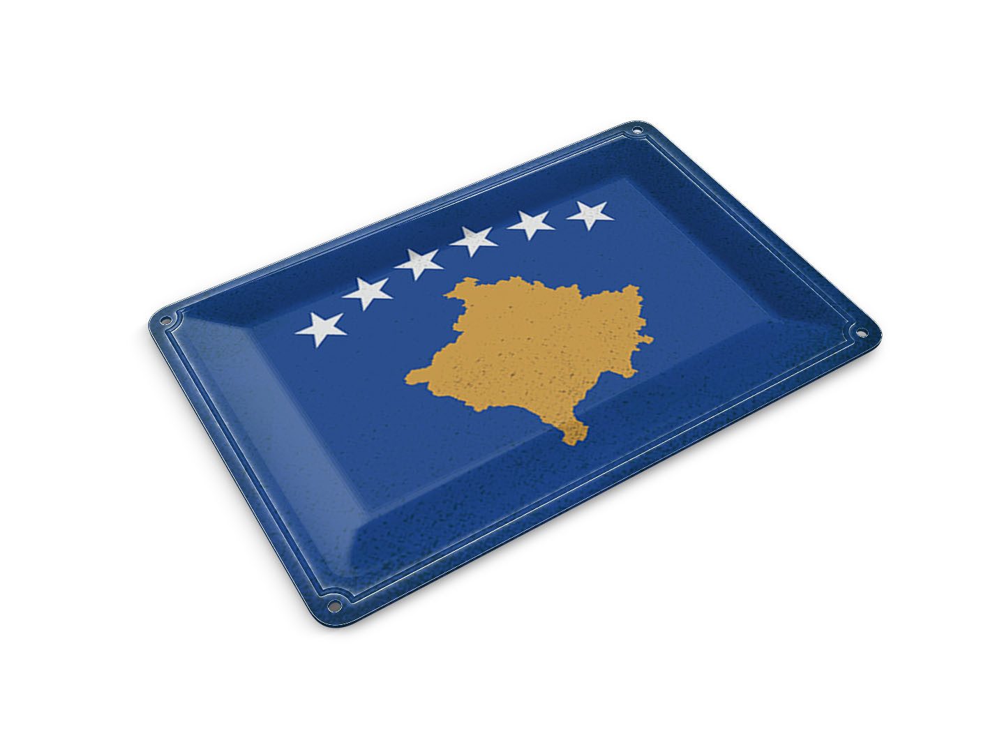 Femer GmbH Postkarte Flagge Kosovo 14x10 cm Flag of Kosovo Vintage, unfrankiert