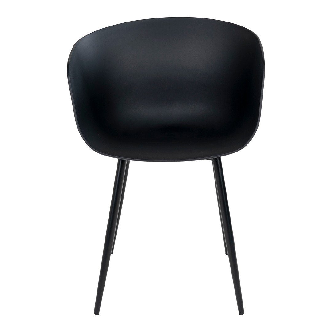 House Nordic Bücherregal Roda Dining – schwarz schwarzen Beinen Chair Esszimmerstuhl, mit