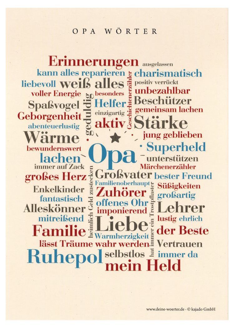 Deine Wörter Postkarte "Opa-Wörter"