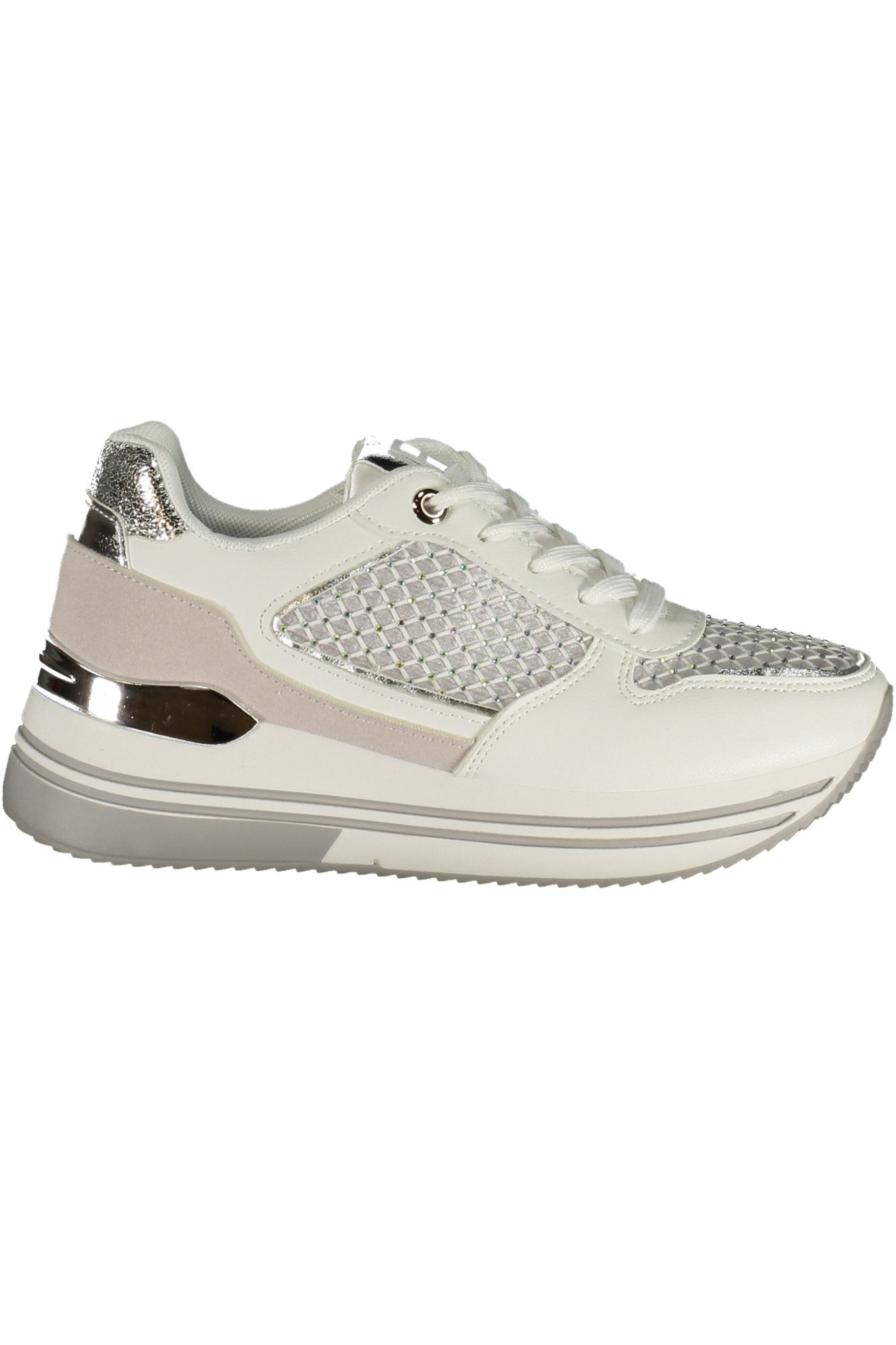 Laura Biagiotti Sneaker Elegante Damensneaker: Weiß mit silbernen Details