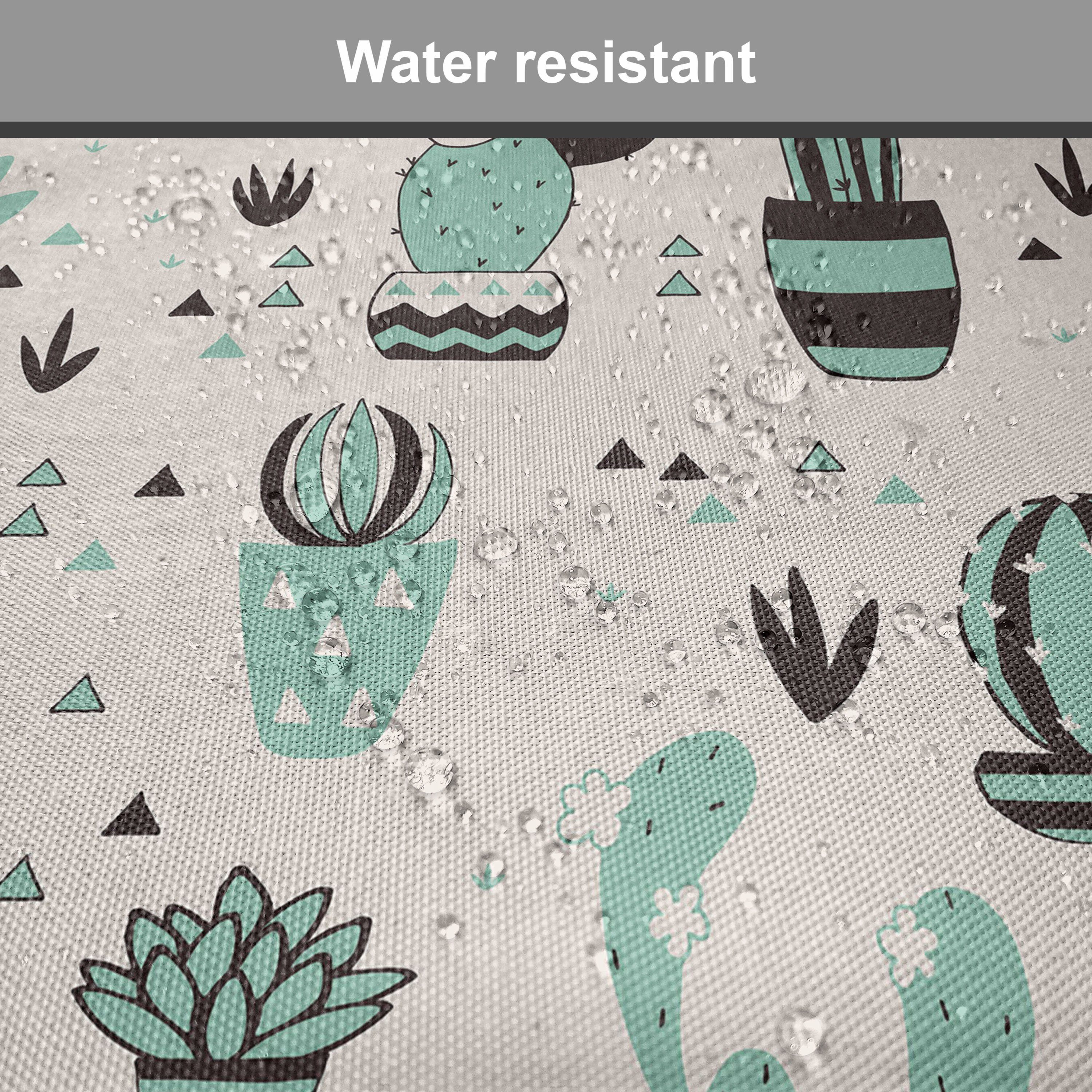 Geometrische Kaktus Küchensitze, für Stuhlkissen Abakuhaus Kissen Pflanze Riemen Dekoratives mit Cartoon wasserfestes
