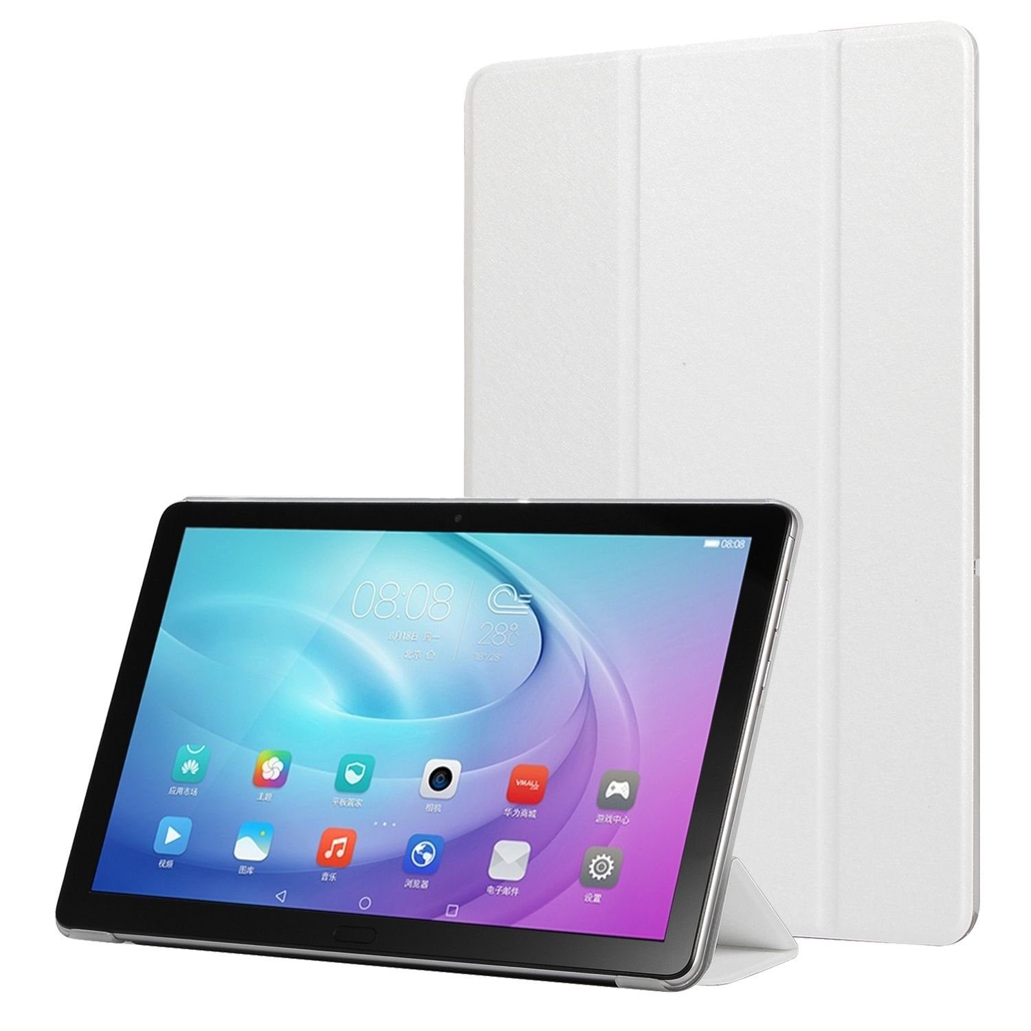 König Design Tablet-Hülle Samsung Galaxy Tab A7, Schutzhülle für Samsung Galaxy Tab A7 Tablethülle Schutztasche Cover Standfunktion Weiß