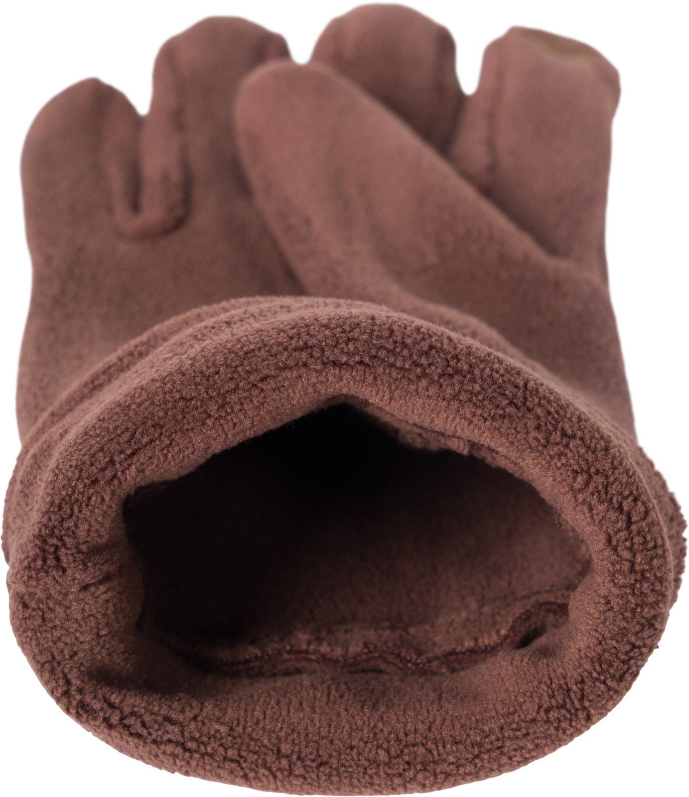 styleBREAKER Fleecehandschuhe Touchscreen Schokobraun Einfarbige Fleece Handschuhe