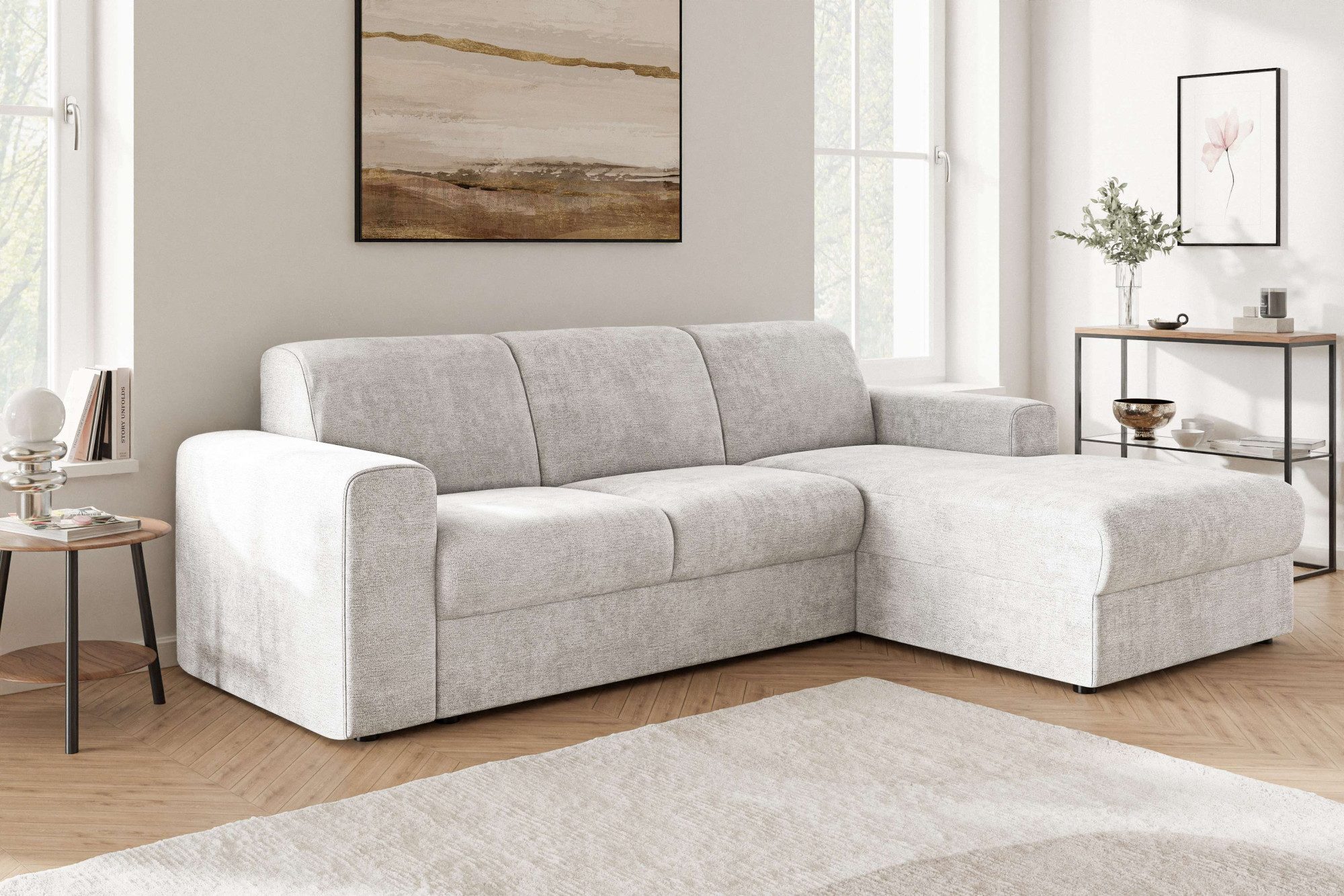 OTTO home Ecksofa BORNHOLM 2.0 L-Form, Breite 220 cm, Verlässliche Qualität, Struktur, Recamiere links/rechts bestellbar, Bezug - Chenille oder Struktur