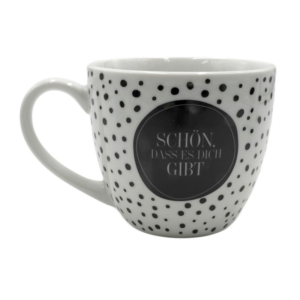 Tasse Maxi - Kaffeebecher Tasse Porzellan Motiv: Schön, dass es Dich gibt
