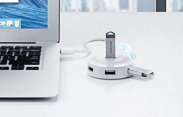 UGREEN USB-Verteiler CR106 Hub Adapter 4in1, 4x Hochgeschwindigkeits-Mini-USB 2.0, 1m Weiß