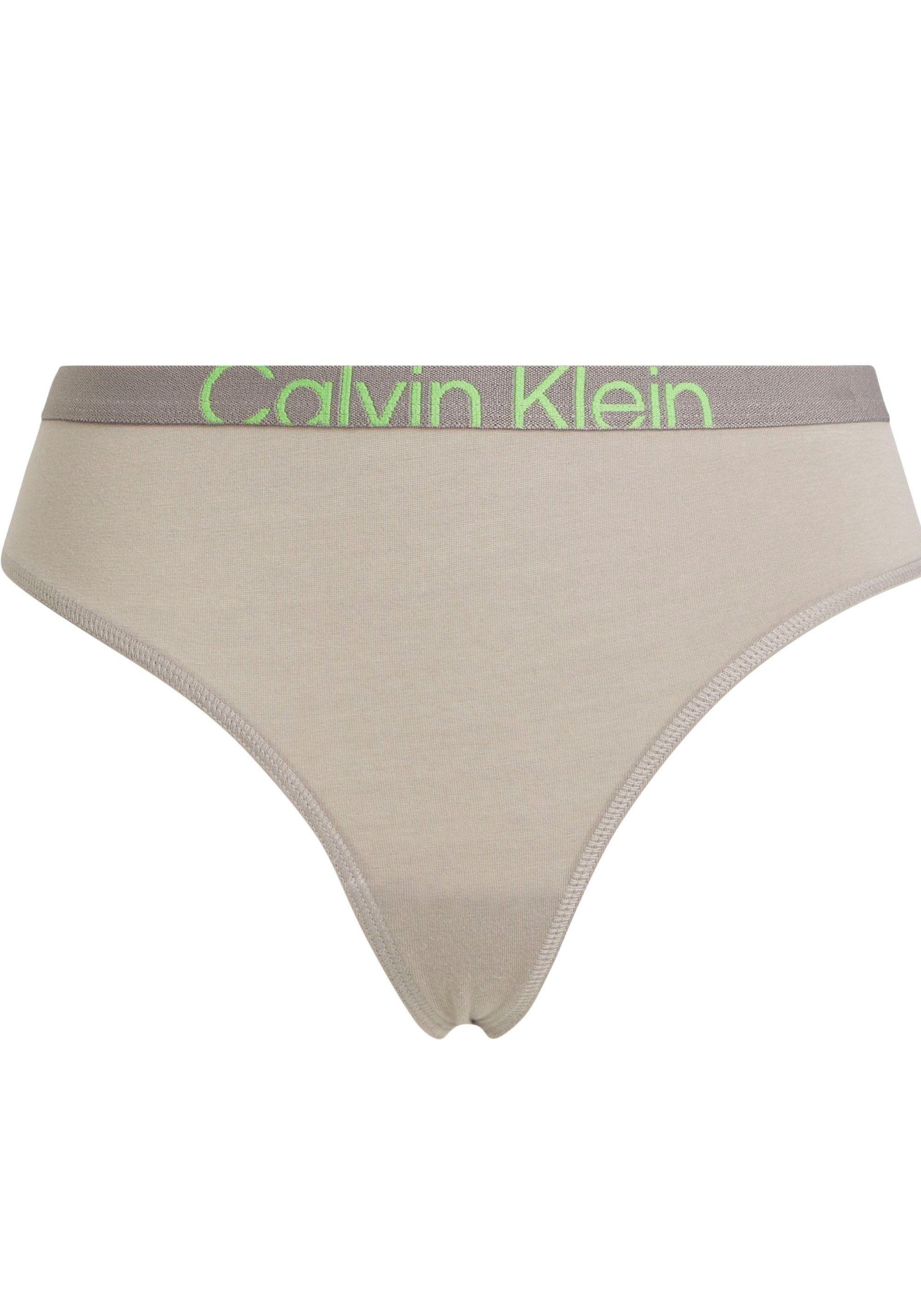 am Calvin T-String THONG Bund mit SATELLITE/GREEN_FLASH MODERN Klein CK-Logo Underwear