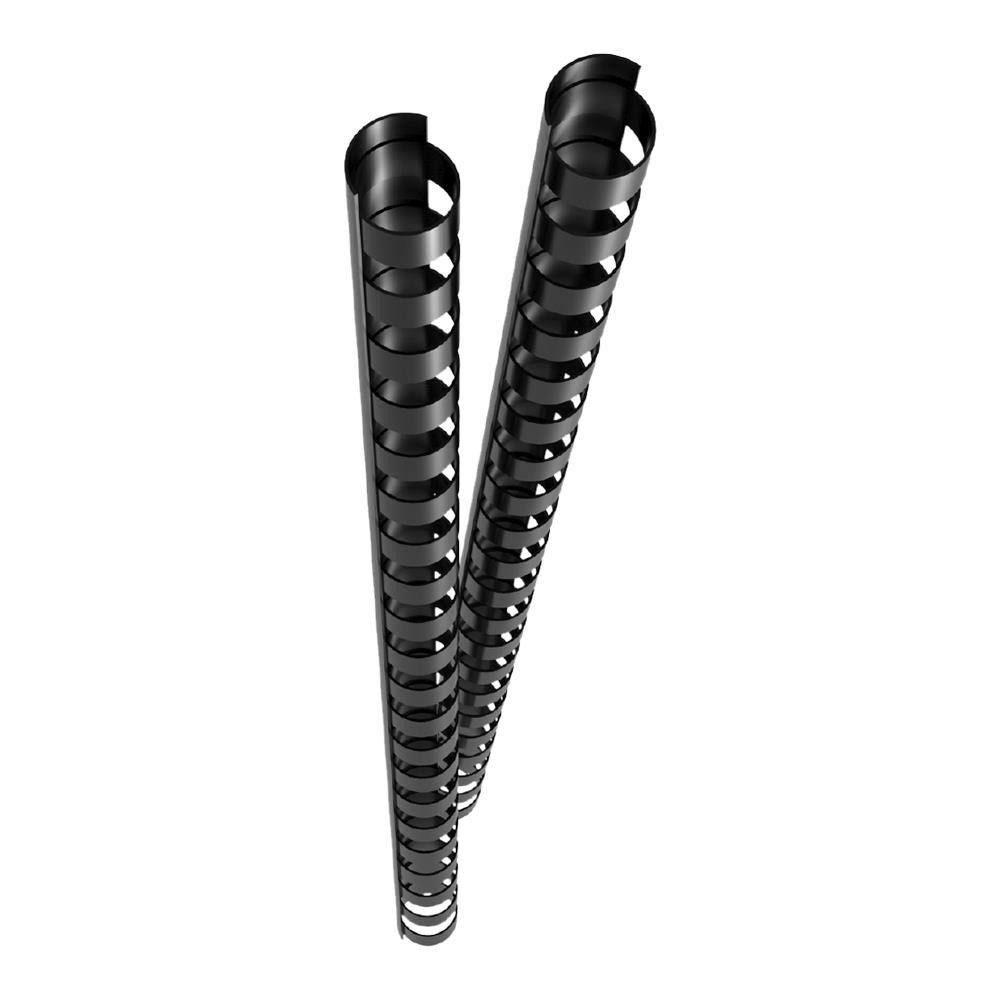GENIE Plastikbindegerät Kunststoffspiralen DIN A4, 10 mm, 25 Stück, 21-Ring-System, bis 65 Blatt, 180° umschlagbar