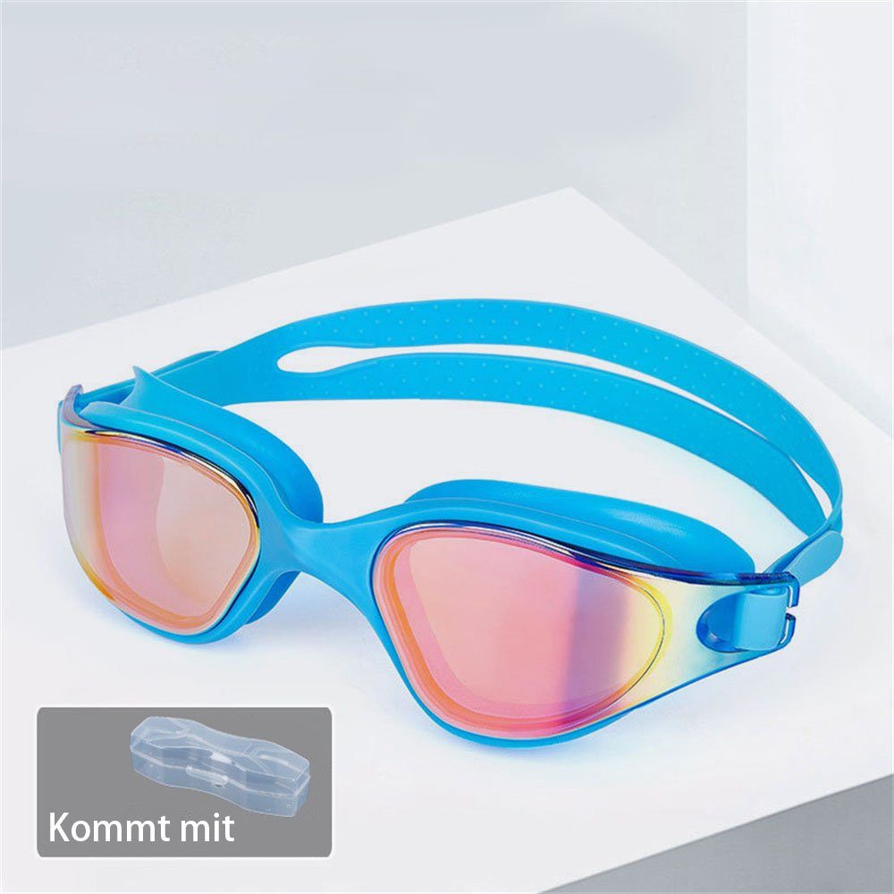 Schwimmbrille unisex, UV-Schutz mit Schutzhüllen, Schwimmbrille Anti-Fog, Dsen