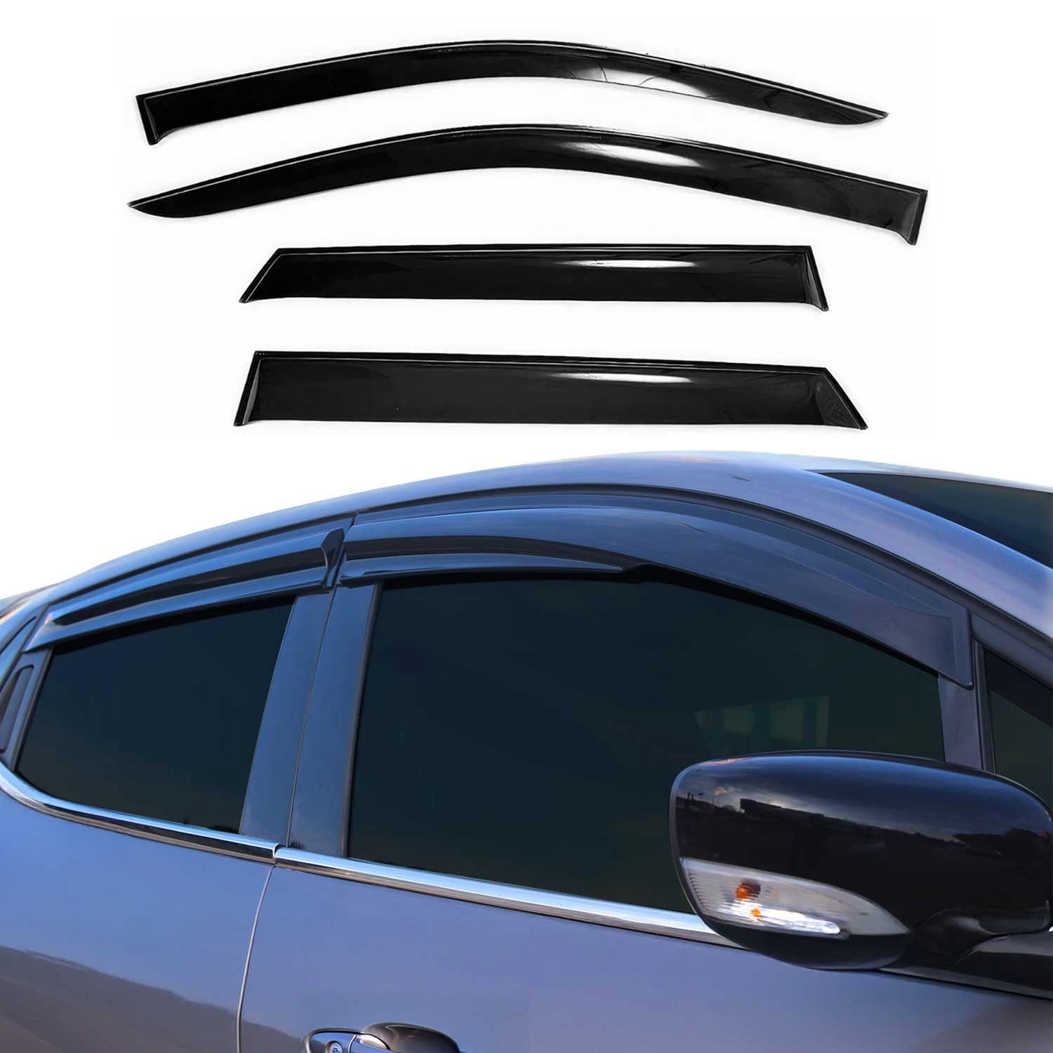 OMAC Lüftungsgitter 4x Windabweiser für Hyundai Sonata 2005-2010 Acryl Dunkel (4 St), Aerodynamisch, Einfache Montage, Waschstraßenfest