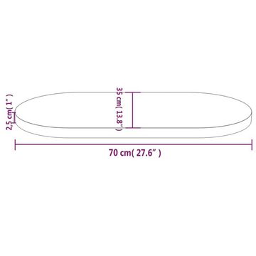 vidaXL Tischplatte Tischplatte 70x35x2,5 cm Massivholz Kiefer Oval (1 St)