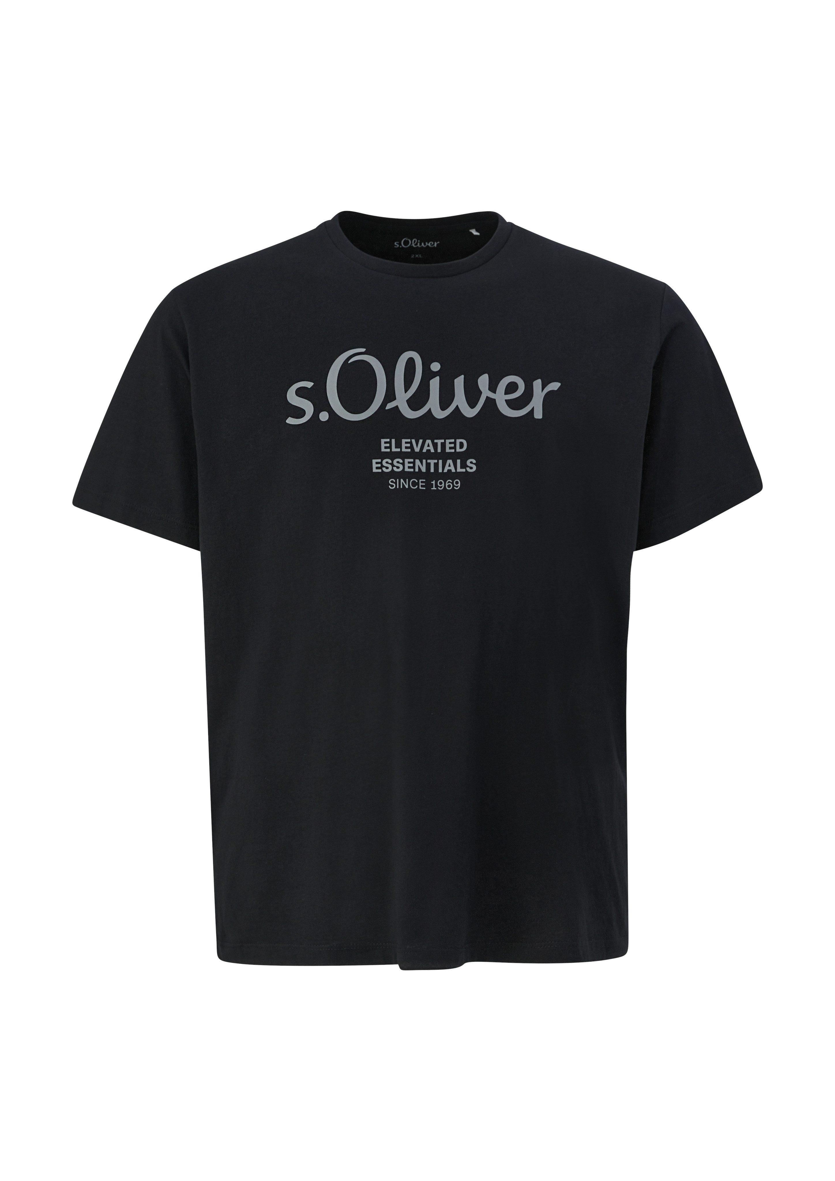 s.Oliver Men Big Sizes Kurzarmshirt mit Logo-Print/Große Größen