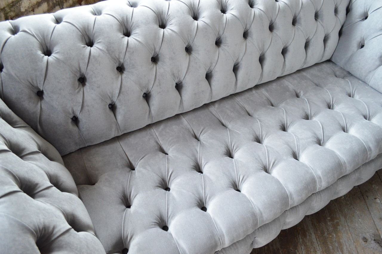 JVmoebel Chesterfield-Sofa, Chesterfield Couch Schaffhau Polster 3 Sofas Sitzer Klassischer Textil