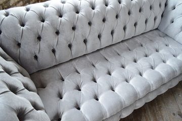 JVmoebel Chesterfield-Sofa, Chesterfield Couch Polster Sofas Klassischer Textil Schaffhau 3 Sitzer