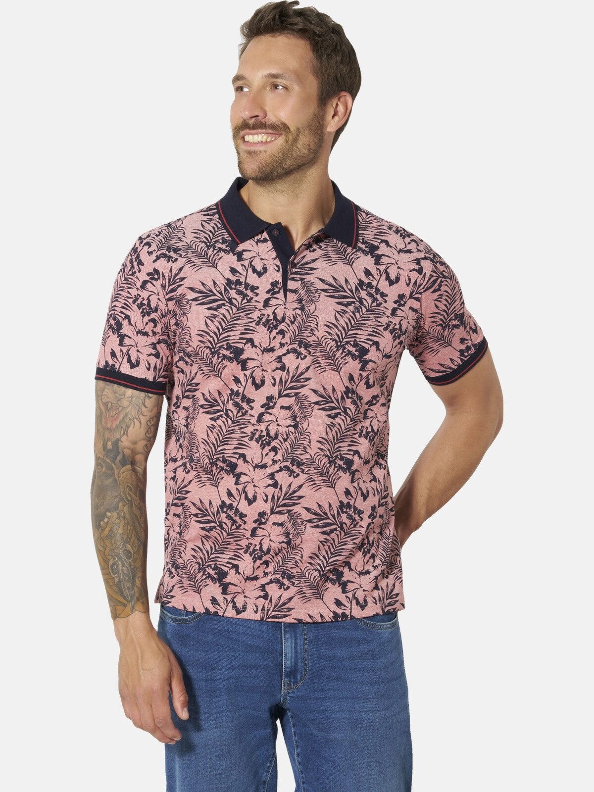 Babista Poloshirt DUITEZZI mit Blätter-Aufdruck
