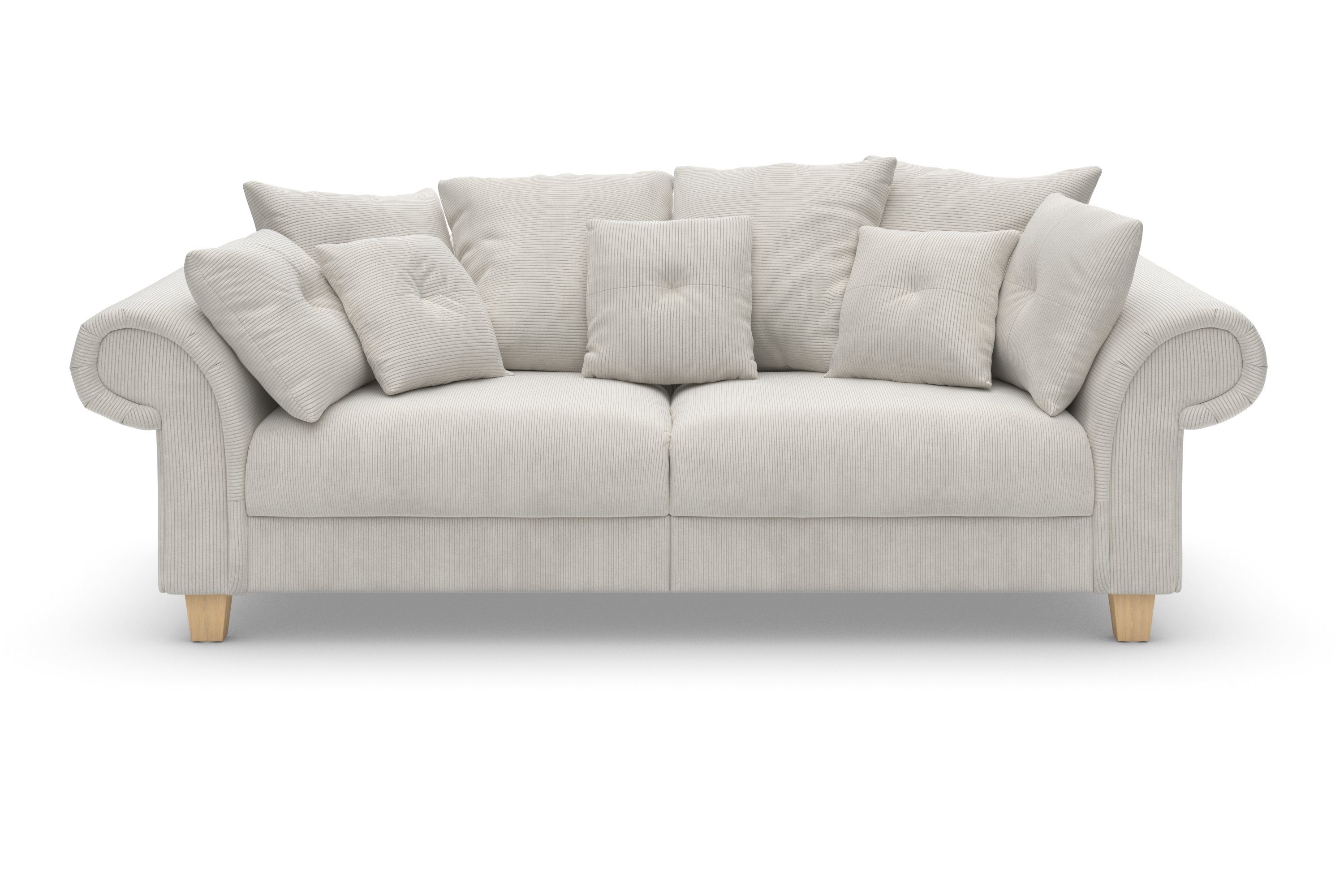 Design, Megasofa, Home affaire Teile, 2 viele mit und Queenie Big-Sofa Kissen kuschelige zeitlosem weichem Sitzkomfort