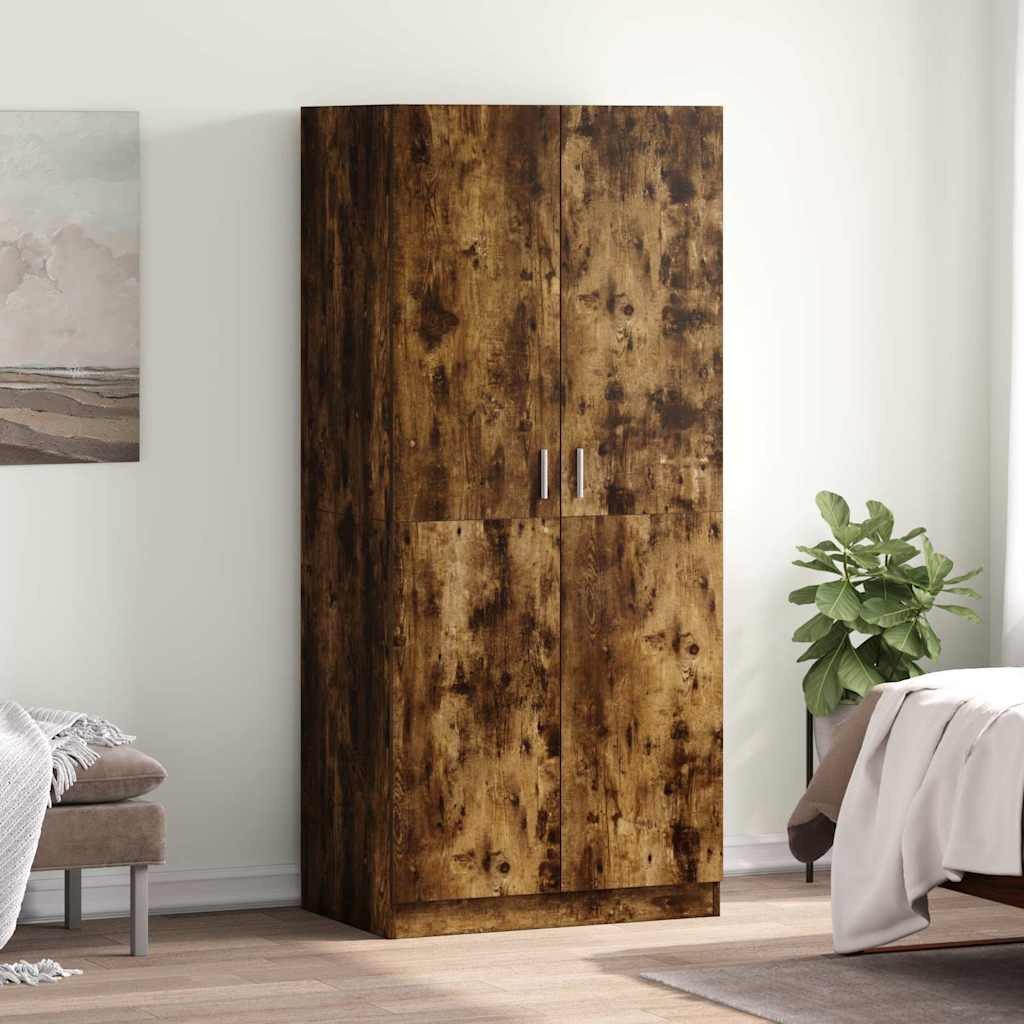 Kleiderschrank Räuchereiche 80 x 52 x 180 cm mit viel Stauraum