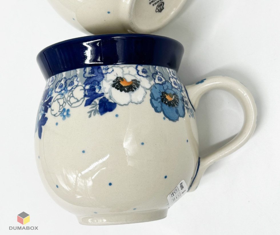 Ceramika Artystyczna Bolesławiec Becher Handgefertigte Bunzlauer Keramik Tasse, Becher 200ml – Bild 4 von 5
