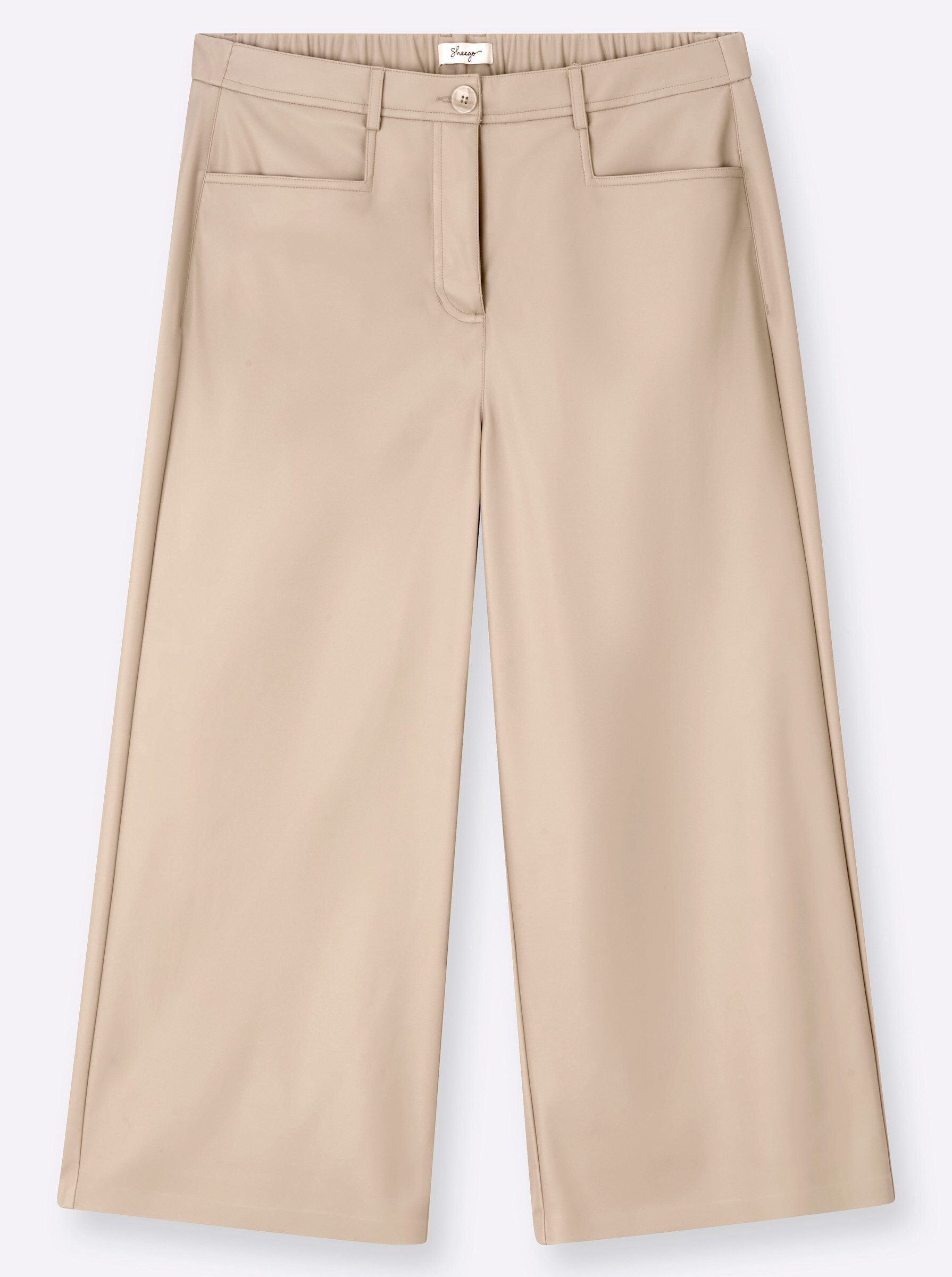 Sheego Jerseyhose Lederimitat-Hose normal