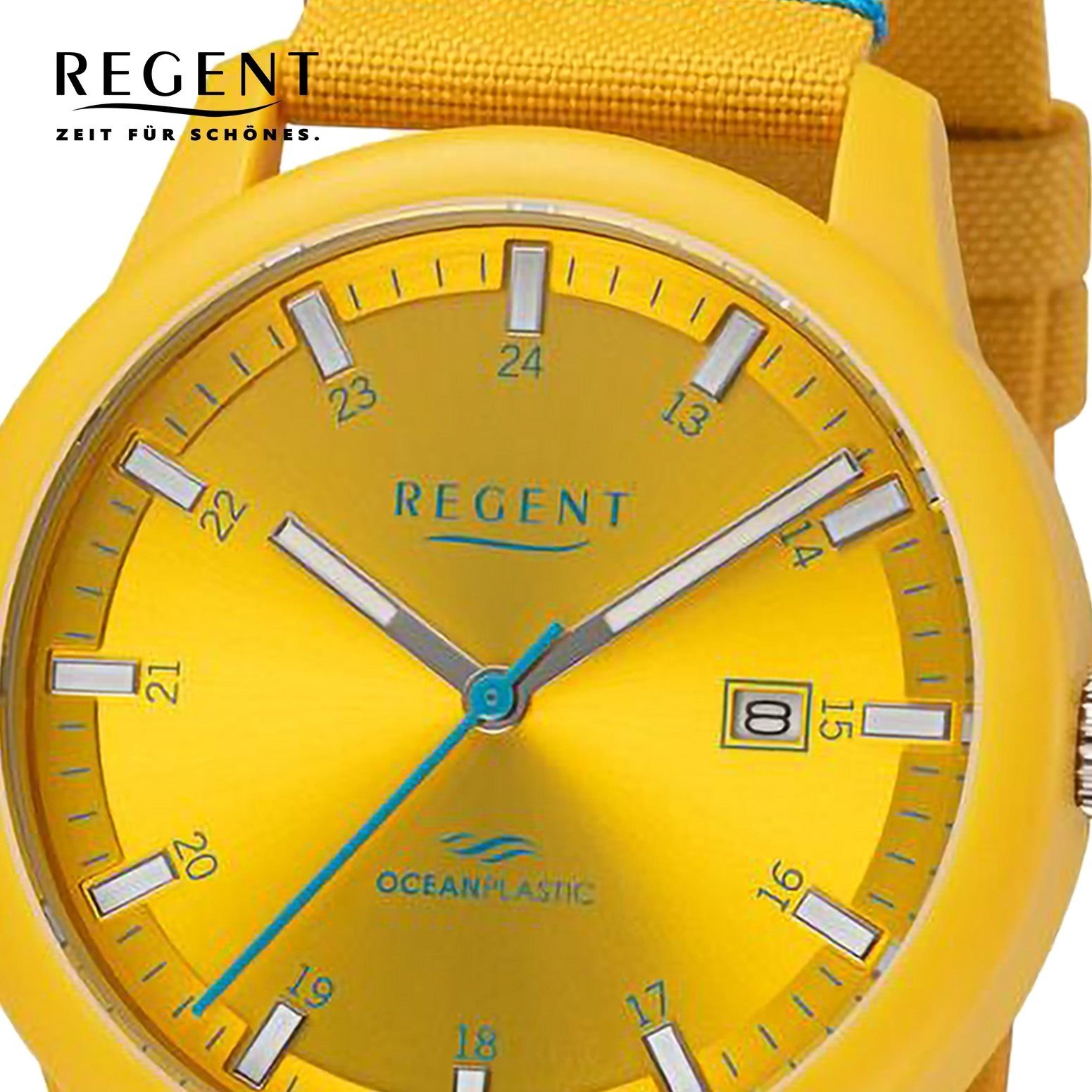extra (ca. Regent Herren Analog, Herren Armbanduhr 40mm), rund, Quarzuhr Nylonarmband Armbanduhr Regent groß