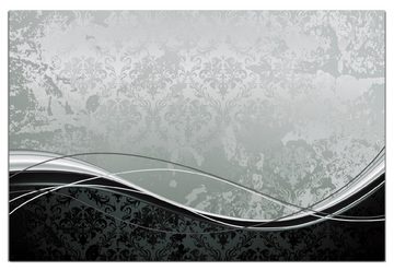 Wallario Wandfolie, Grau-schwarze Schnörkelei mit Wellen, wasserresistent, geeignet für Bad und Dusche