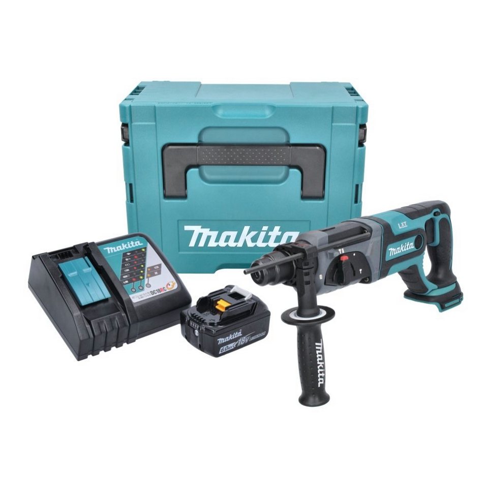 Thumbnail - Makita Schlagbohrmaschine DHR 241 RG1J Akku Bohrhammer 18 V 2,0 J SDS plus + 1x Akku 6,0 Ah + L