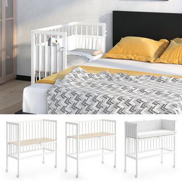 VitaliSpa® Beistellbett Babybett Stubenbett SOPHIE 93x46x75 Weiß