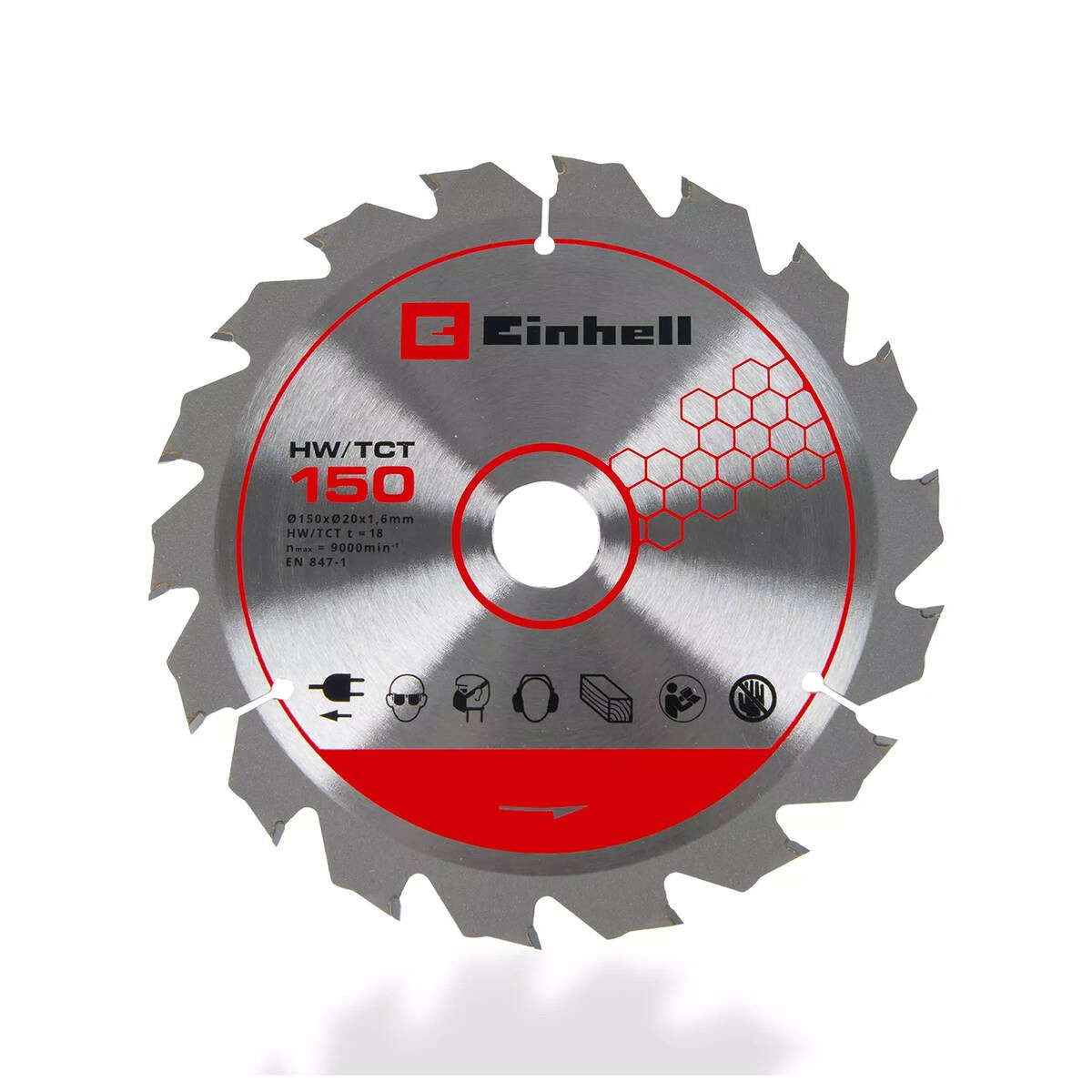 Einhell Kreissägeblatt 4502075 (Einzeln, für die Einhell Akku-Handkreissäge TE-CS 18/150-2 Li), Hartmetallbestückt, Wechselzahn, 9.000 U/min