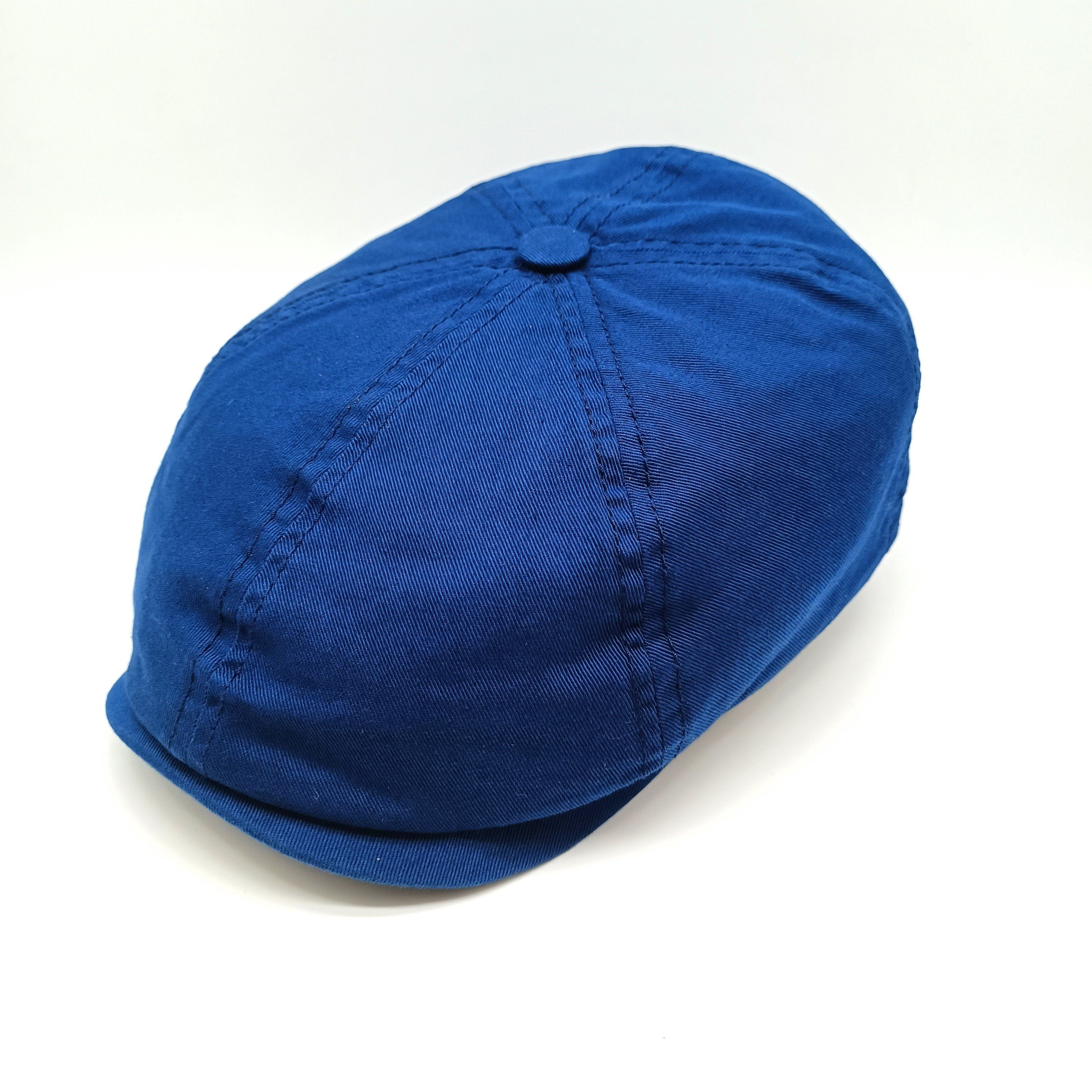 Stetson Flat Cap Panel Cap Cotton Newsboy blau