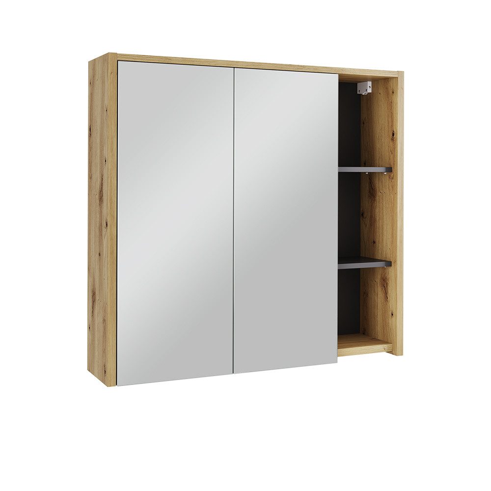 Vicco Badezimmerspiegelschrank Viola, Artisan/Grau, 80 x günstig online kaufen