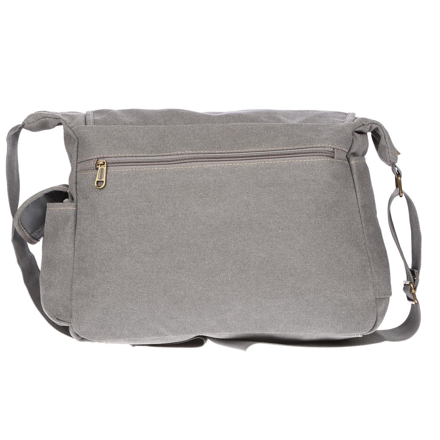 Businesstasche Canvas, Damen Wippermann Herren Messenger Große Christian Grau Umhängetasche XL Tasche