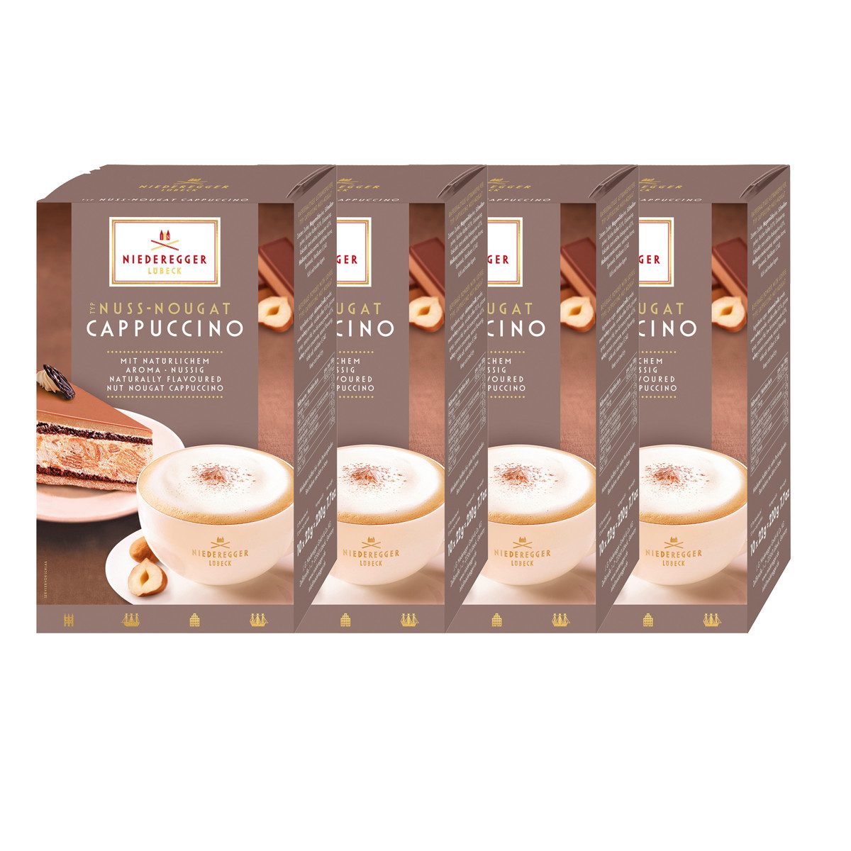 Niederegger Kaffee, Niederegger Kaffeepulver Nuss Nougat Cappuccino 220g 4er Pack