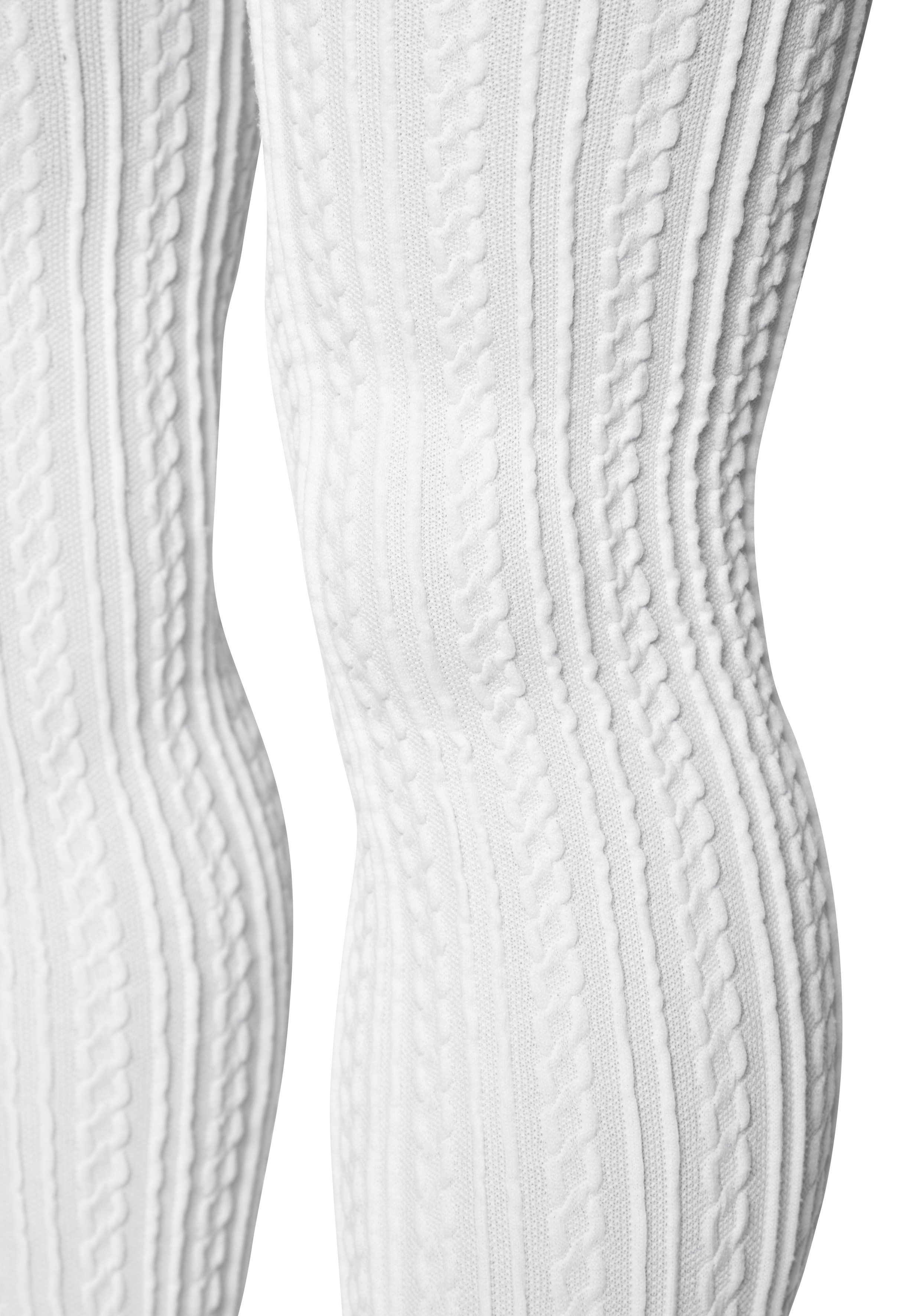 H.I.S Feinstrumpfhose für Mädchen (Packung 2 St. Gr. 92/98 bis 140/146) mit Zopfmuster – Bild 4 von 5