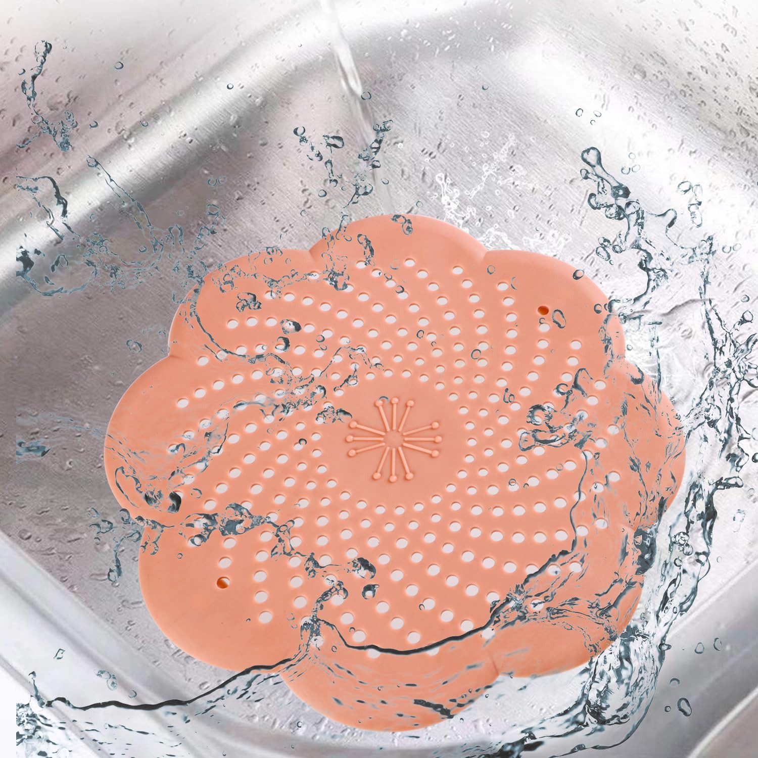 FOUORTUNATE-BEE Abflusssieb Silikon Spülbecken Dusche Badewanne Waschbecken Küche Abflusssiebe, (für Küche Badewanne Badezimmer, 2-St) – Bild 4 von 5