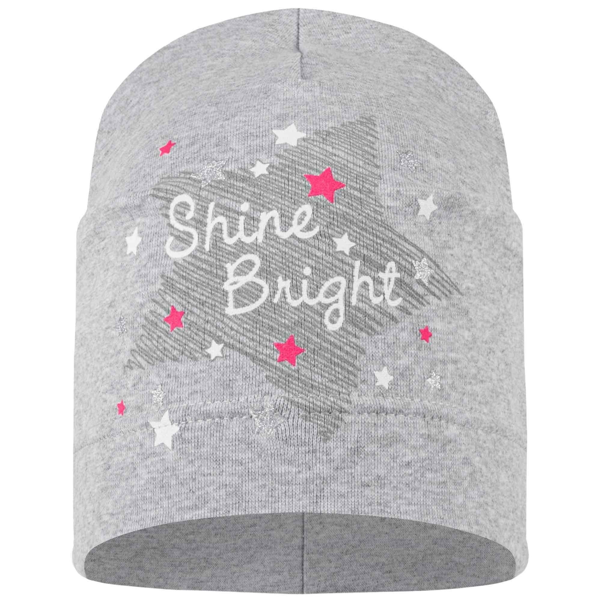 Kindermütze Shine_Grau Jerseymütze Smarilla Beanie Übergangsmütze Sterne