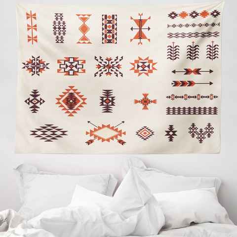 Wandteppich aus Weiches Mikrofaser Stoff Für das Wohn und Schlafzimmer, Abakuhaus, rechteckig, Einheimische Aztec Muster