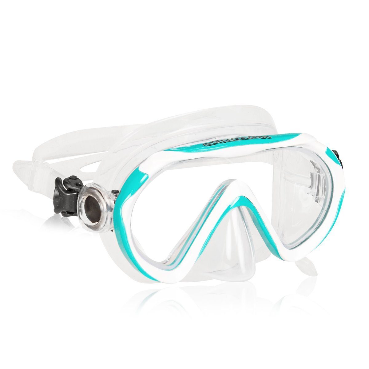 AQUAZON Taucherbrille BEACH, Schnorchelbrille für Kinder 7-12 Jahre, Silikon Green white Junior