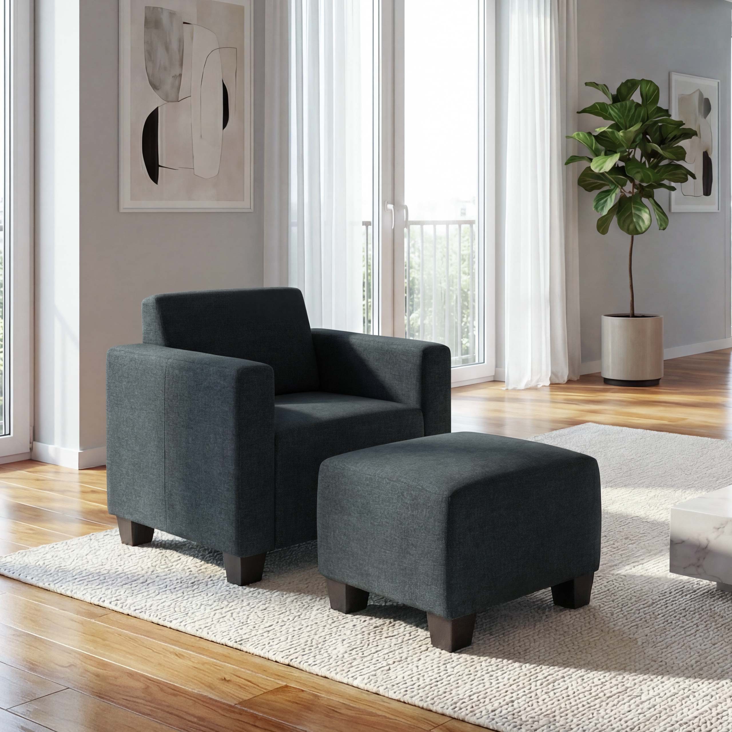 MCW Sessel Moncalieri-S-O (2-St), Moderner Lounge-Stil Sitzpolsterung, Abgerundete Ecken und Kanten