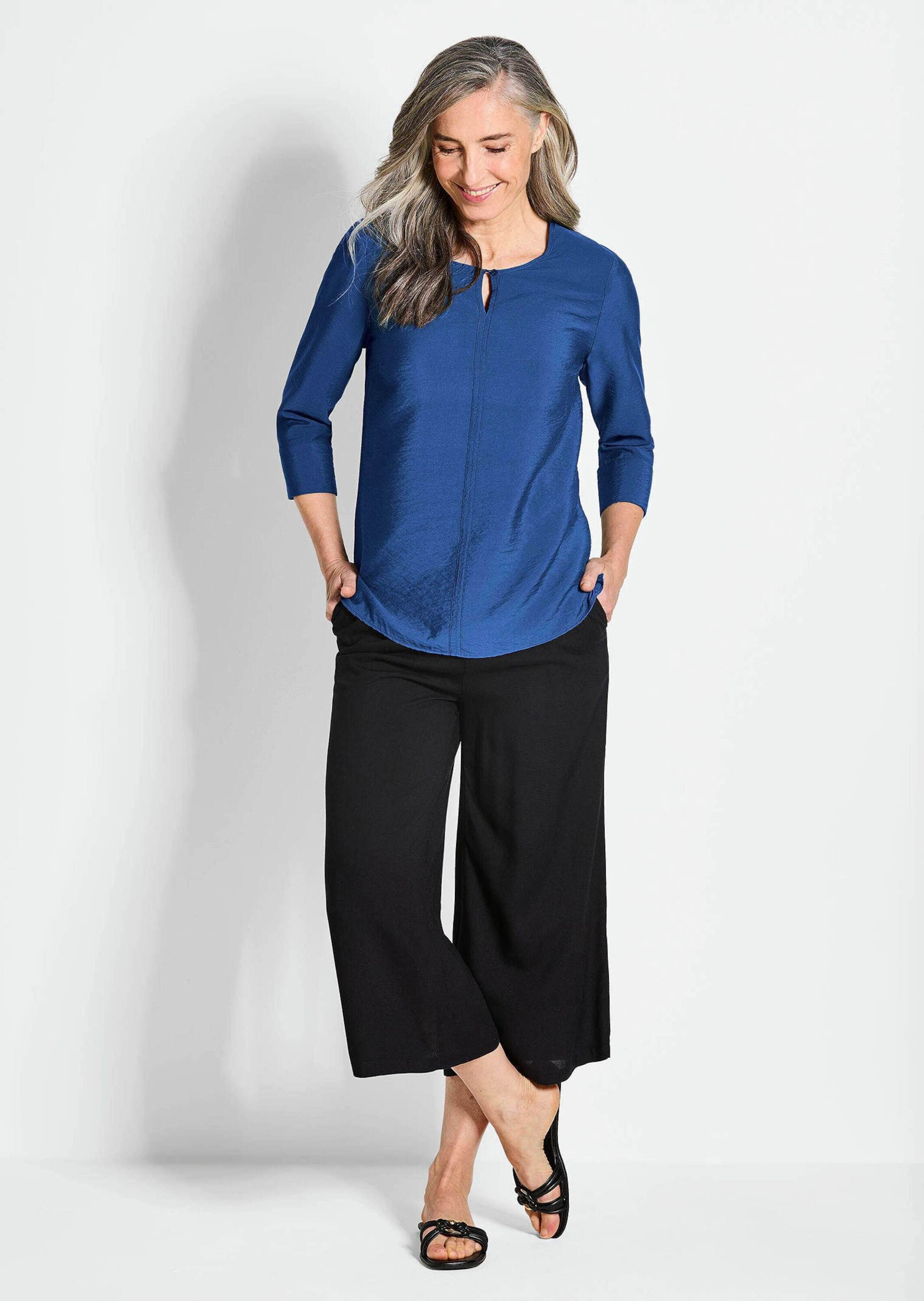 GOLDNER Schlupfbluse Elegante Schlupfbluse Damen aus Viskose mit Strukturmu günstig online kaufen