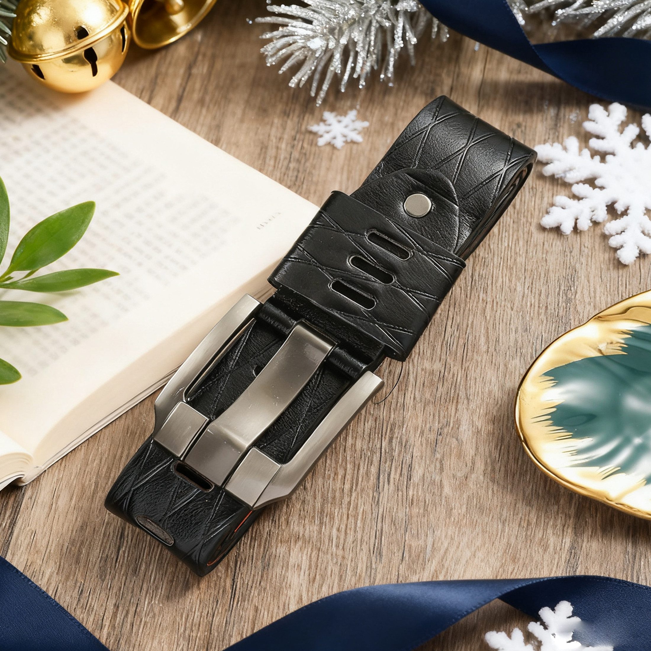 Luckice Geldbörse 4PCS Geschenk für Männer Herrenuhr Gürtel Set (Mann Männer Geburtstag Hochzeitstag Geschenke, Vatertag Geschenkbox,Geburtstagsgeschenk,Weihnachtsgeschenk), Herren Wichtelgeschenk Sets mit Ledergürtel Wallet Watch Gläsern