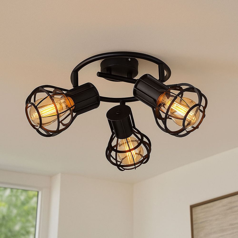 GLOBO LIGHTING Deckenspot, Leuchtmittel nicht inklusive, Decken Lampe Wohn Zimmer Strahler Rondell Spot Käfig Leuchte