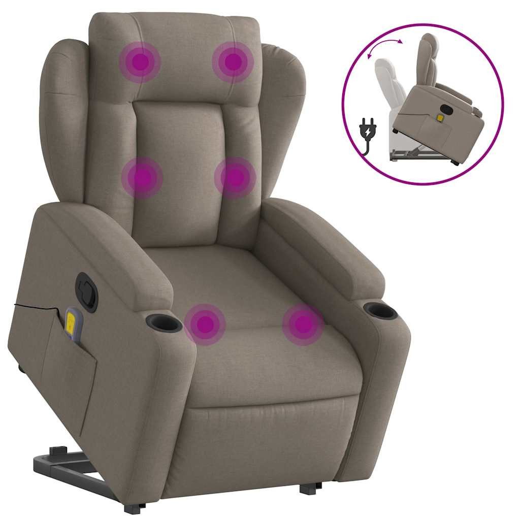 vidaXL Sessel Massagesessel mit Aufstehhilfe Taupe günstig online kaufen